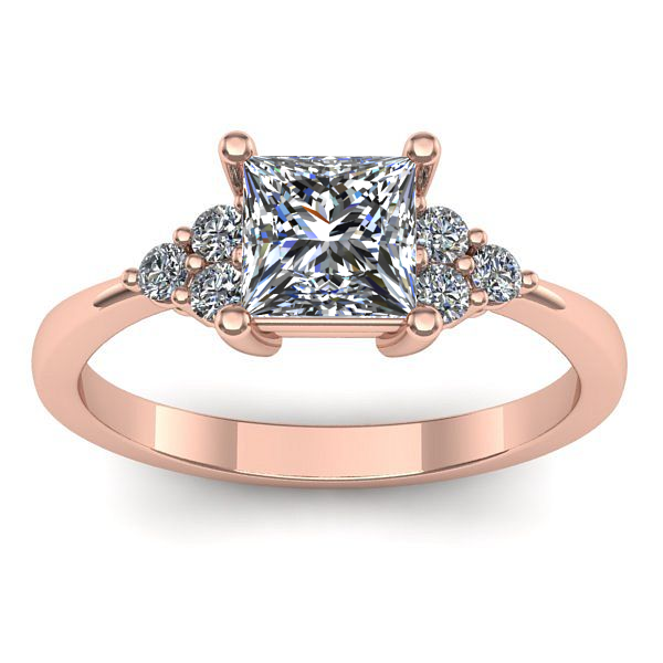 Inel cu safir alb patrat