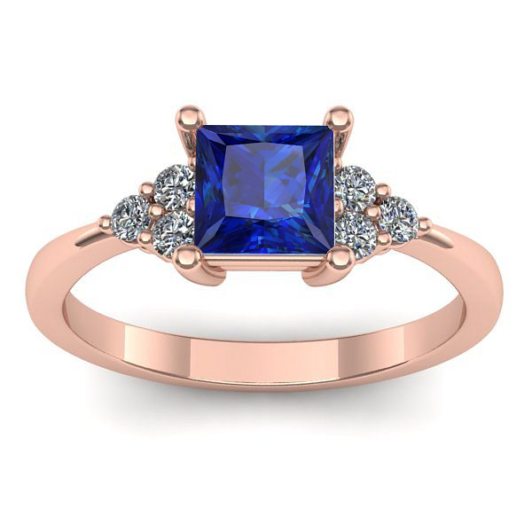 Inel de logodna cu safir patrat