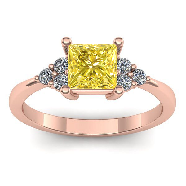 Inel de logodna cu safir galben patrat