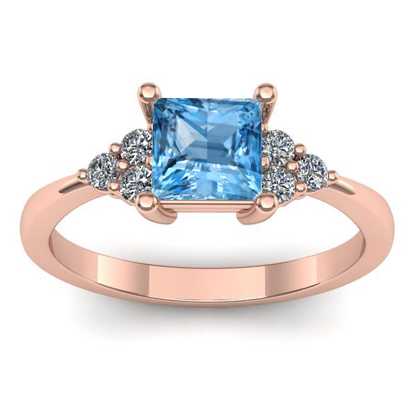 Inel cu topaz blue patrat
