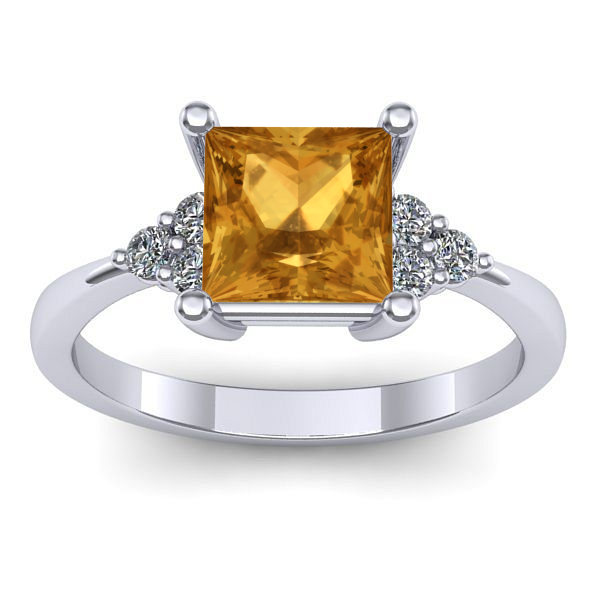 Inel logodna cu citrin patrat