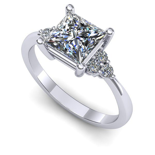 Inel logodna din aur alb cu diamant de laborator