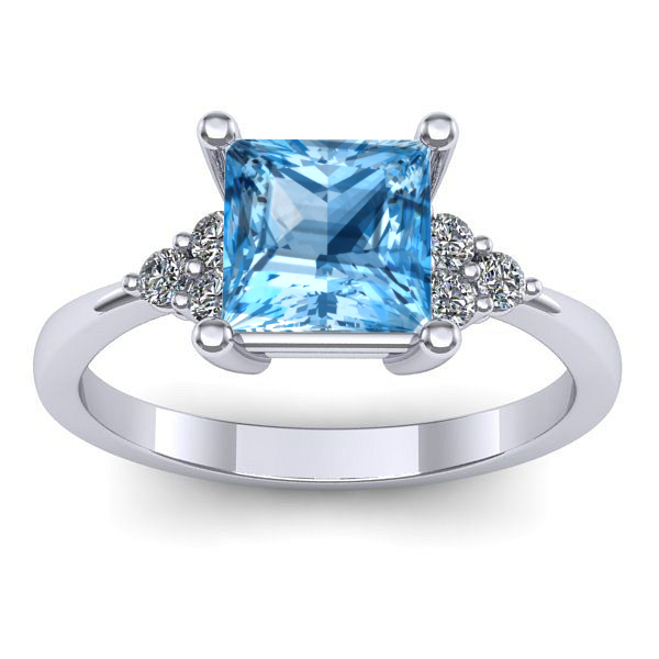 Inel cu topaz blue patrat