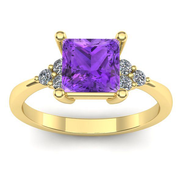 Inel de logodna cu ametist patrat