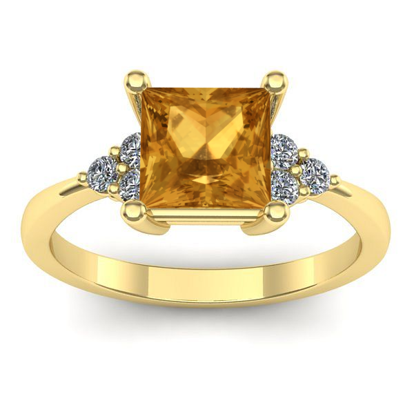 Inel cu citrin patrat