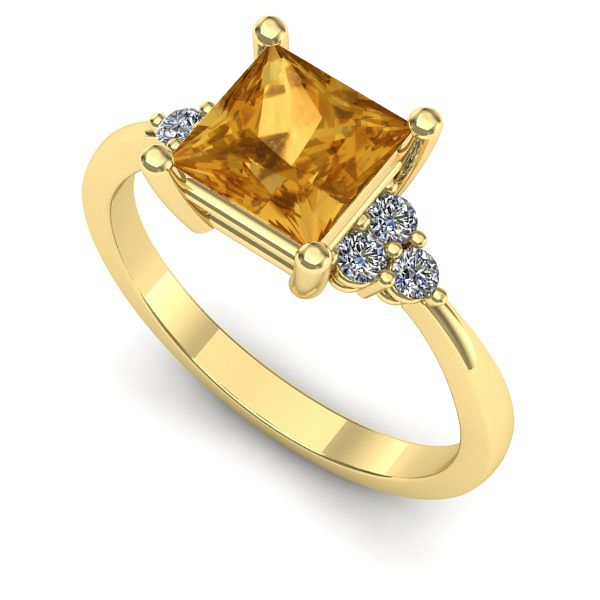 Inel de logodna din aur galben cu citrin