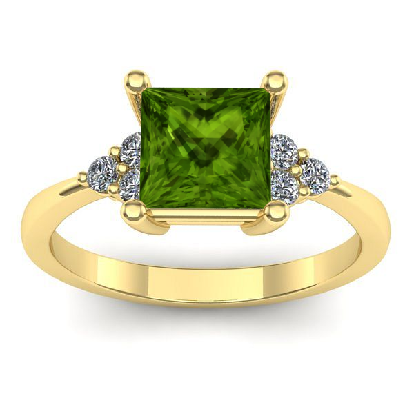 Inel logodna cu peridot patrat