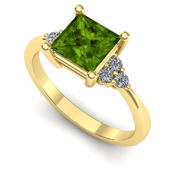 Inel din aur galben cu peridot