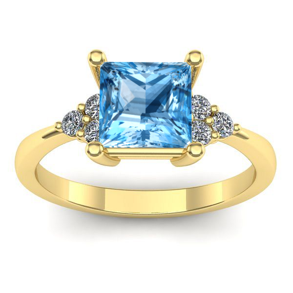 Inel logodna cu topaz blue patrat