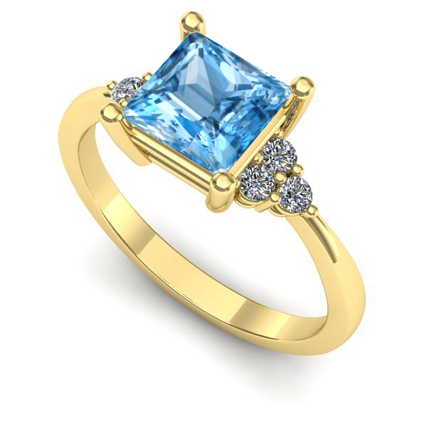 Inel din aur galben cu topaz blue
