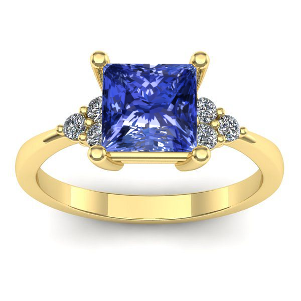 Inel cu tanzanit patrat