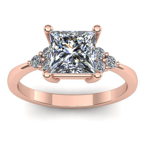 Inel cu diamant de laborator patrat