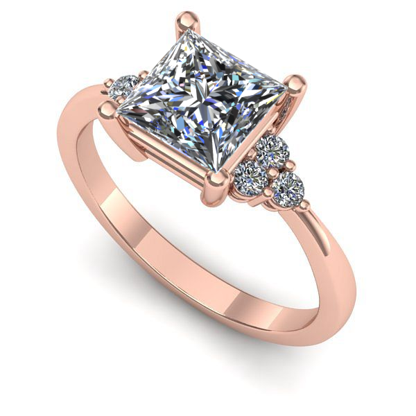 Inel din aur roz cu diamant de laborator