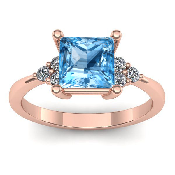 Inel de logodna cu topaz blue patrat