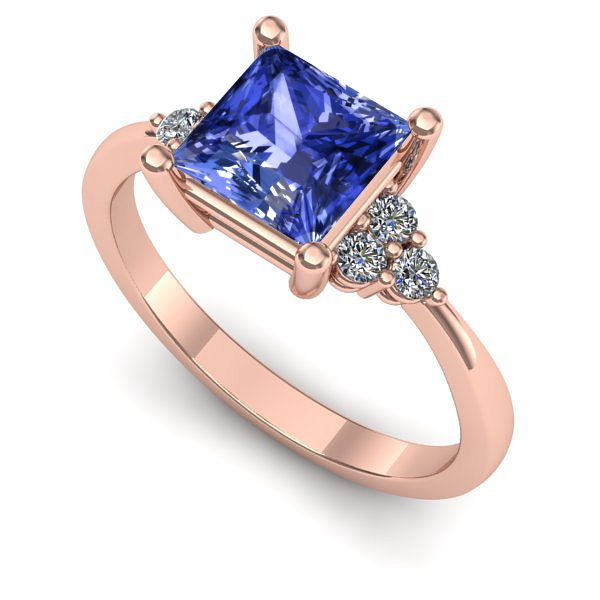 Inel din aur roz cu tanzanit