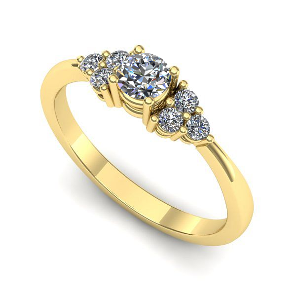 Inel logodna din aur galben cu diamant