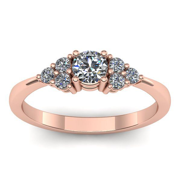 Inel cu diamant rotund