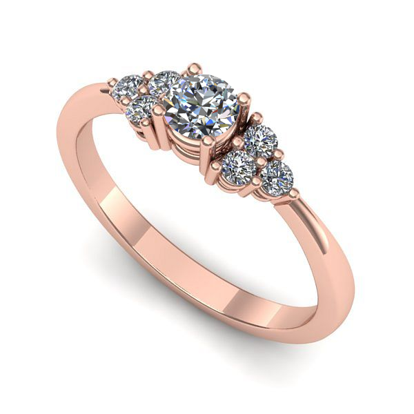 Inel din aur roz cu diamant