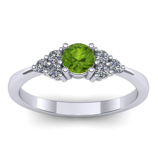 Inel cu peridot rotund