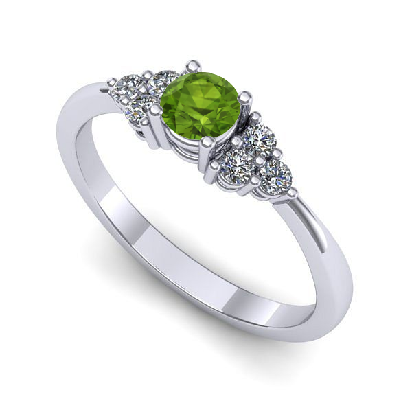 Inel din aur alb cu peridot