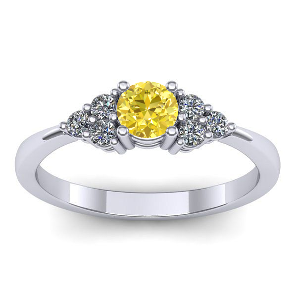 Inel logodna cu safir galben rotund