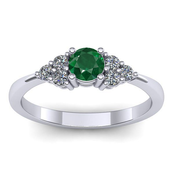 Inel cu smarald rotund