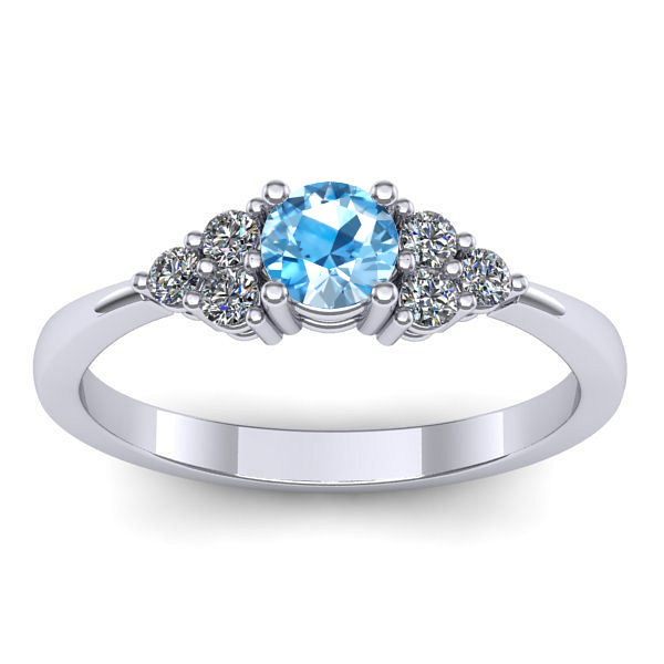 Inel de logodna cu topaz blue rotund