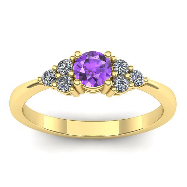 Inel de logodna cu ametist rotund