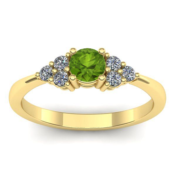 Inel de logodna cu peridot rotund
