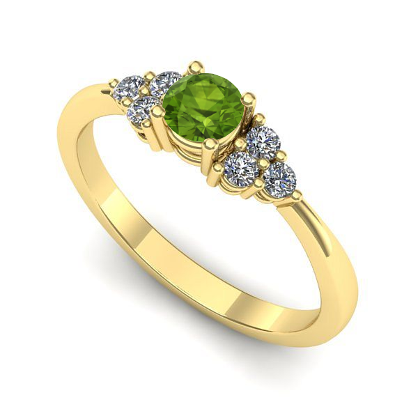 Inel de logodna din aur galben cu peridot