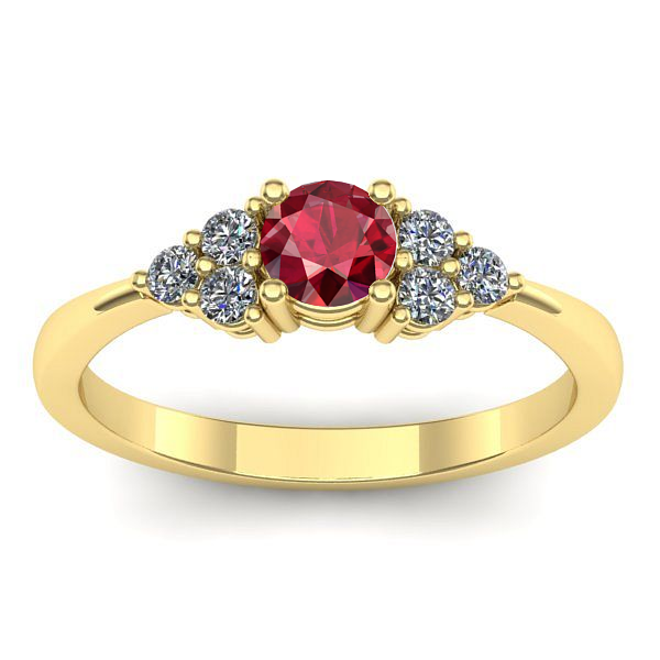 Inel cu rubin rotund