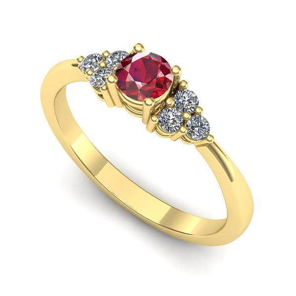 Inel de logodna din aur galben cu rubin