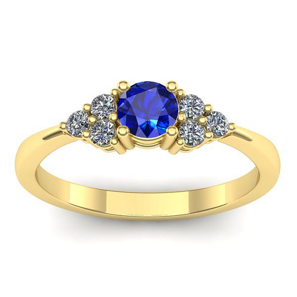 Inel logodna cu safir rotund