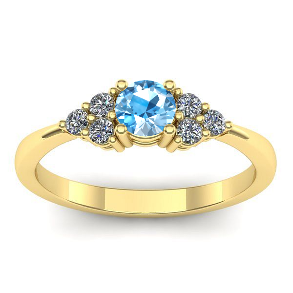 Inel cu topaz blue rotund