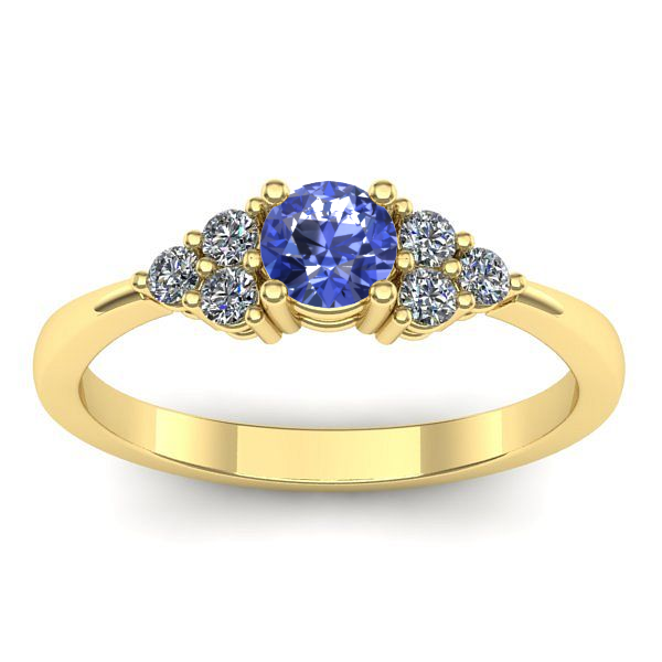 Inel logodna cu tanzanit rotund