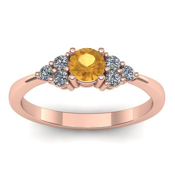 Inel de logodna cu citrin rotund