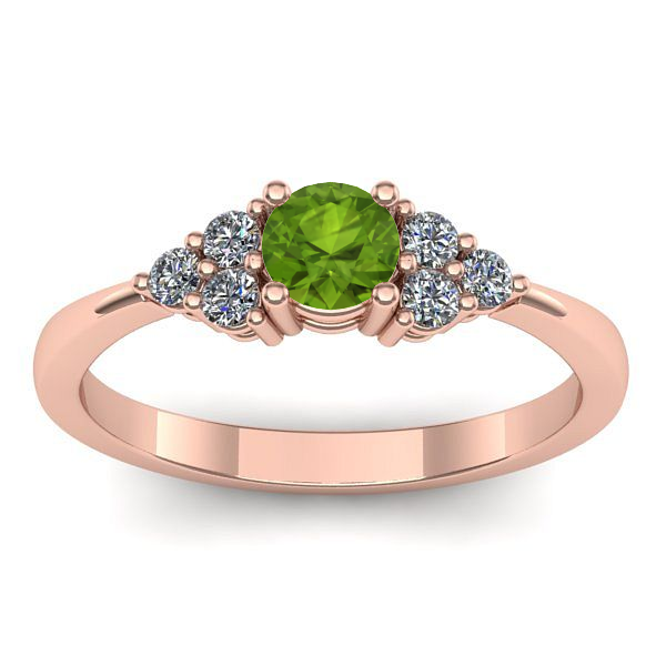 Inel de logodna cu peridot rotund