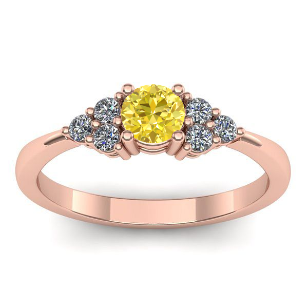 Inel cu safir galben rotund