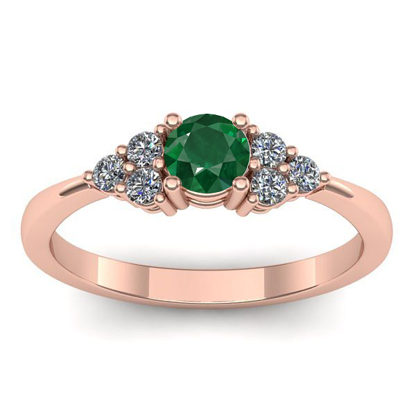 Inel cu smarald rotund