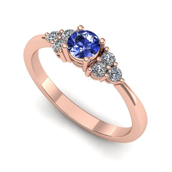 Inel din aur roz cu tanzanit