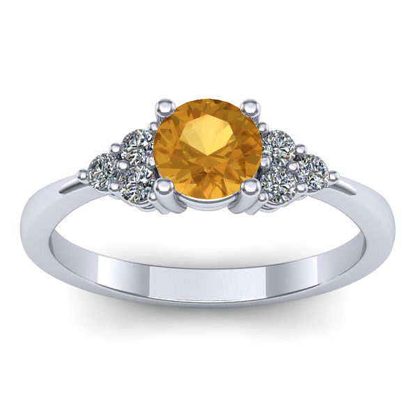 Inel logodna cu citrin rotund