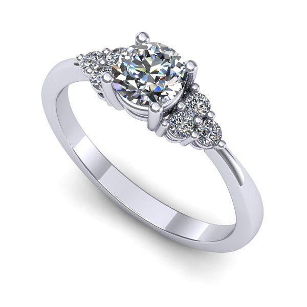 Inel logodna din aur alb cu diamant