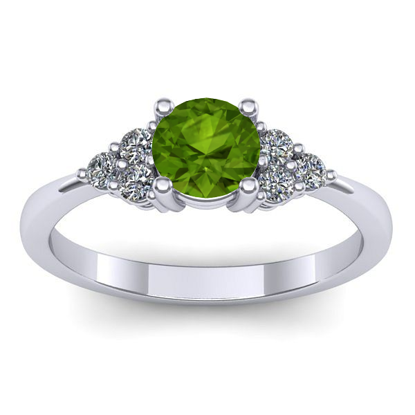 Inel cu peridot rotund