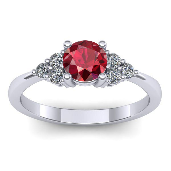 Inel logodna cu rubin rotund