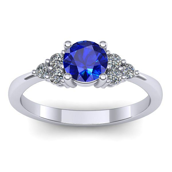 Inel logodna cu safir rotund