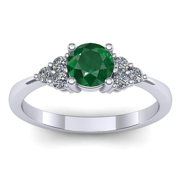 Inel cu smarald rotund