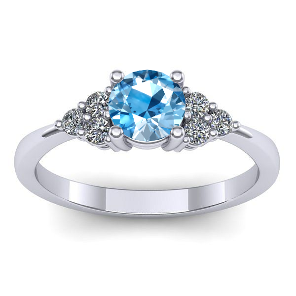 Inel logodna cu topaz blue rotund