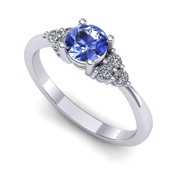 Inel din aur alb cu tanzanit