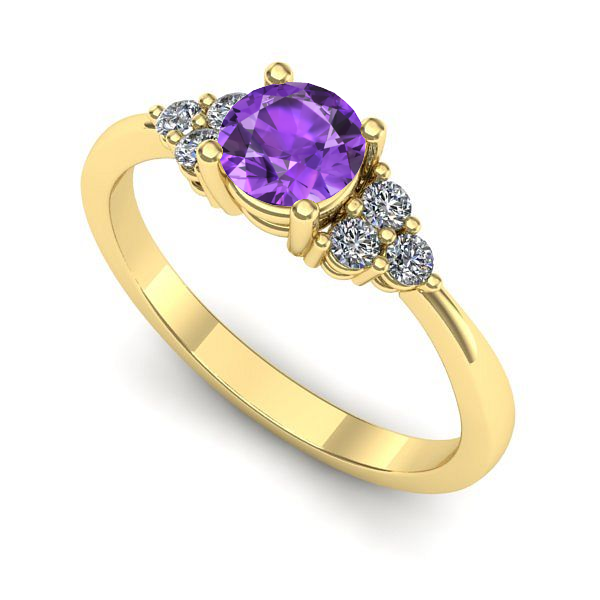 Inel din aur galben cu ametist