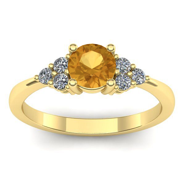 Inel logodna cu citrin rotund